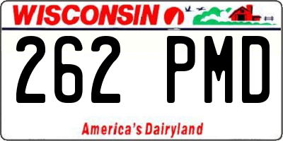 WI license plate 262PMD