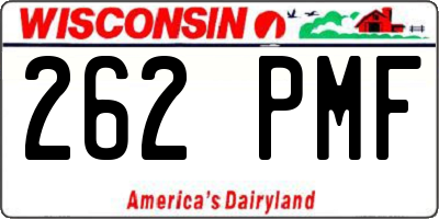 WI license plate 262PMF
