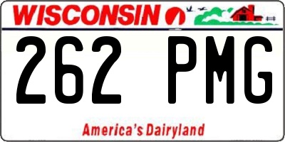 WI license plate 262PMG