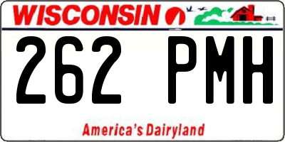 WI license plate 262PMH