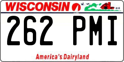 WI license plate 262PMI