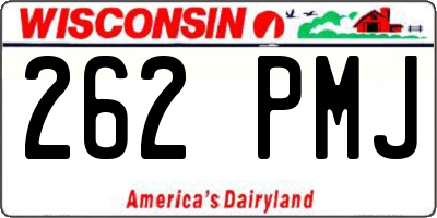 WI license plate 262PMJ