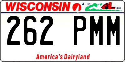 WI license plate 262PMM