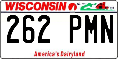 WI license plate 262PMN