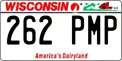 WI license plate 262PMP