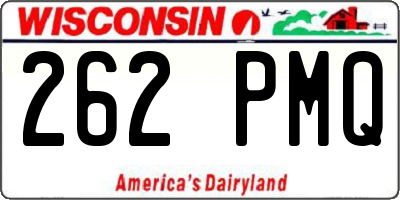 WI license plate 262PMQ