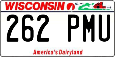 WI license plate 262PMU