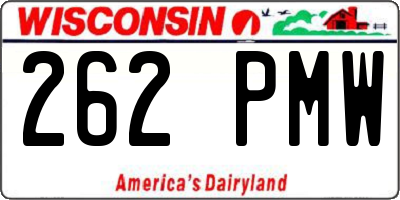 WI license plate 262PMW