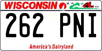 WI license plate 262PNI