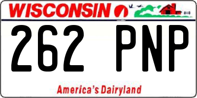 WI license plate 262PNP