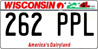 WI license plate 262PPL