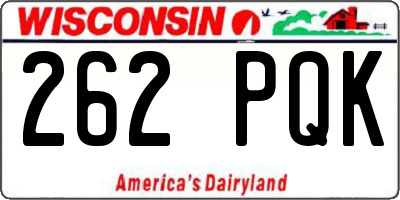 WI license plate 262PQK