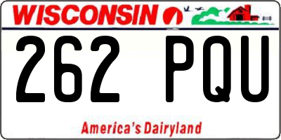 WI license plate 262PQU