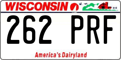 WI license plate 262PRF