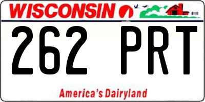 WI license plate 262PRT