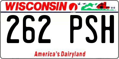 WI license plate 262PSH