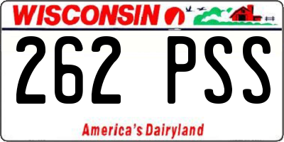 WI license plate 262PSS