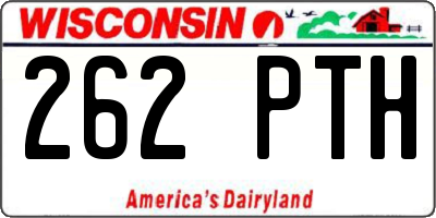 WI license plate 262PTH