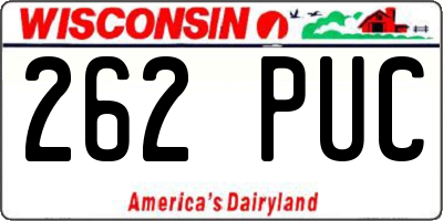 WI license plate 262PUC