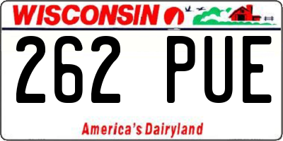 WI license plate 262PUE