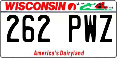 WI license plate 262PWZ