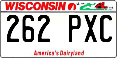 WI license plate 262PXC