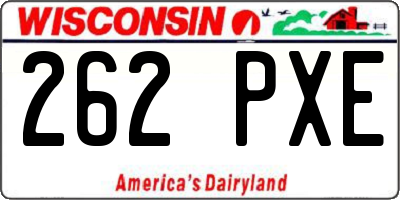WI license plate 262PXE