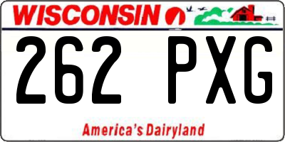 WI license plate 262PXG
