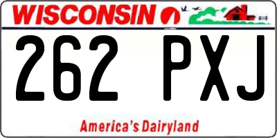 WI license plate 262PXJ