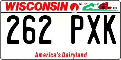 WI license plate 262PXK