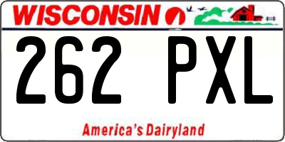 WI license plate 262PXL