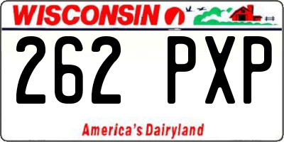 WI license plate 262PXP