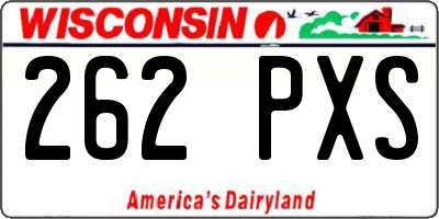 WI license plate 262PXS