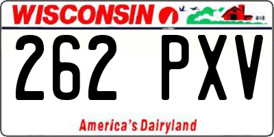 WI license plate 262PXV