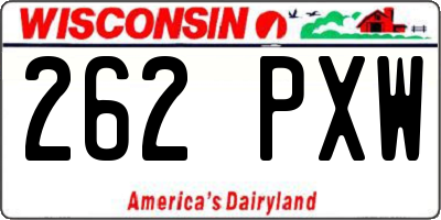 WI license plate 262PXW