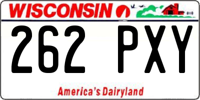 WI license plate 262PXY