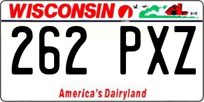 WI license plate 262PXZ