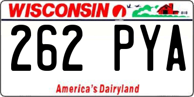 WI license plate 262PYA