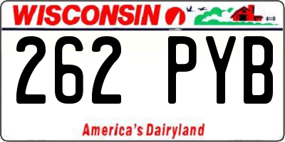 WI license plate 262PYB