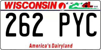 WI license plate 262PYC