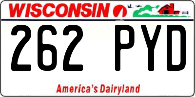 WI license plate 262PYD