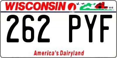 WI license plate 262PYF