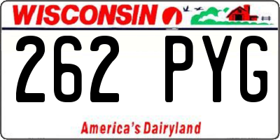 WI license plate 262PYG