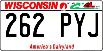 WI license plate 262PYJ