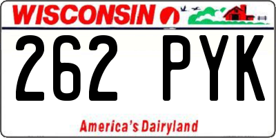WI license plate 262PYK