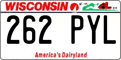 WI license plate 262PYL