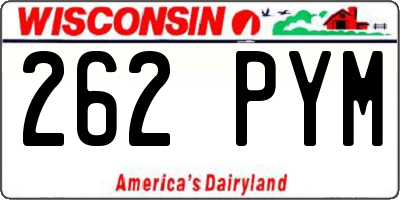 WI license plate 262PYM