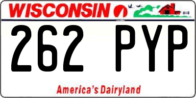 WI license plate 262PYP