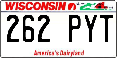 WI license plate 262PYT