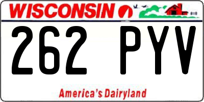 WI license plate 262PYV